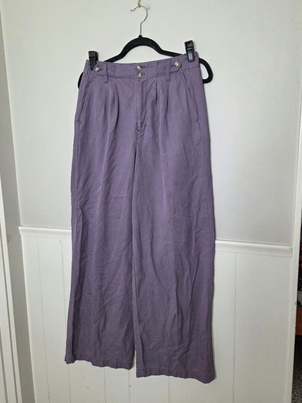 MADEWELL Solid Purple The Harlow Wide-Leg Pants